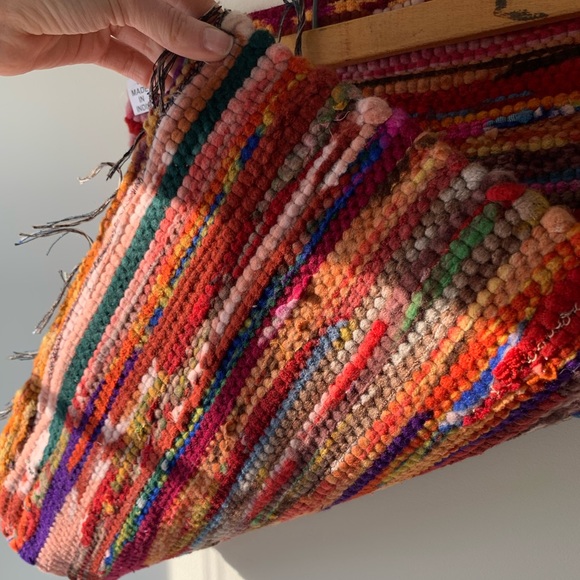 Colorful Indian Tapestry with Vintage Hanger - Picture 6 of 10